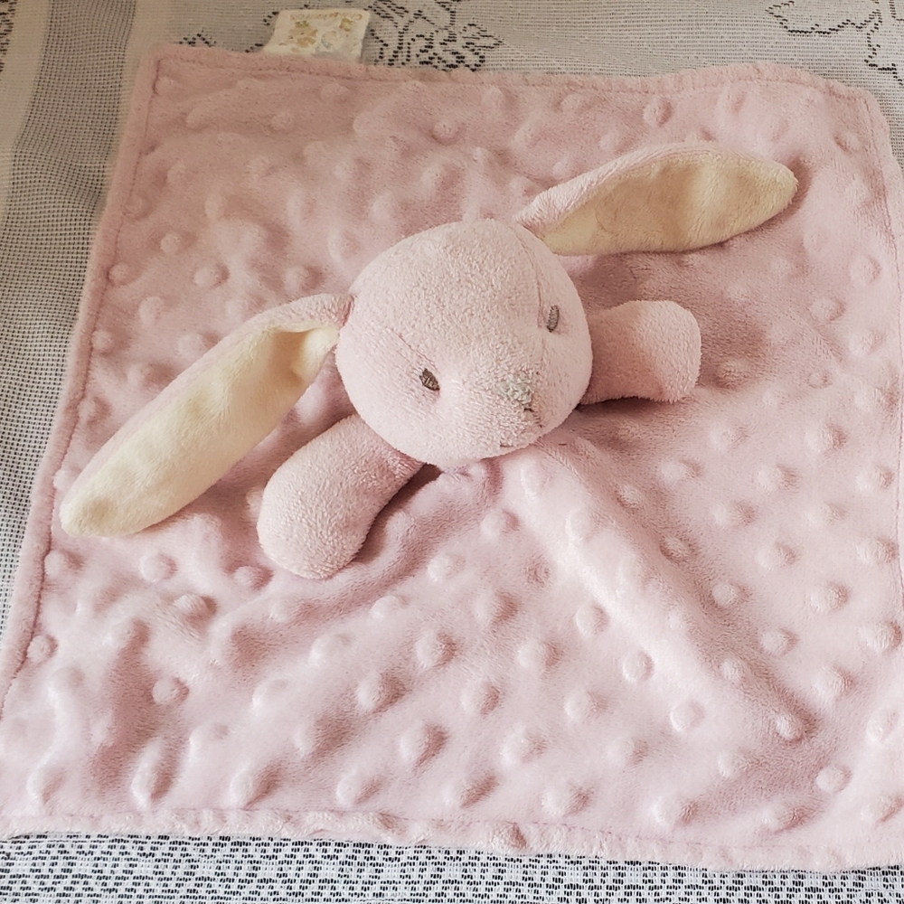 Gamberritos Pink Minky Bunny Lovey Plush Baby Security Blanket Toy Rabbit Soft